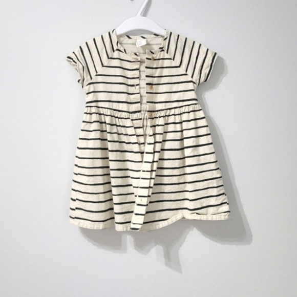 H&M Kids Cotton Striped Button Up Dress Size 1 1/2- 2 Years 100% cotton - Picture 2 of 6